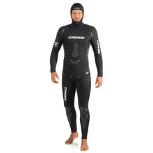 Load image into Gallery viewer, Cressi Apnea Wetsuit with hood 5mm 2 pieces open-cell front view