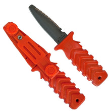 Load image into Gallery viewer, Ocean Design Predator Knife Chisel Tip Orange Titanium