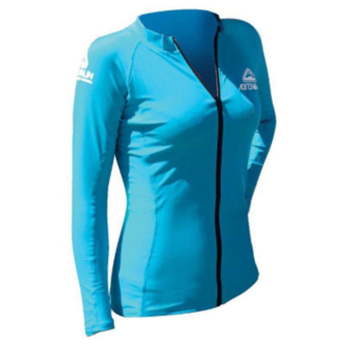 adrenalin rash vest long sleeve zip aqua