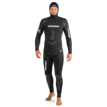 Load image into Gallery viewer, Cressi Apnea Wetsuit with hood 5mm 2 pieces open-cell front view
