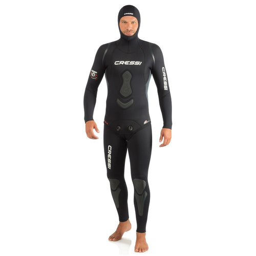 Cressi Apnea Wetsuit with hood 5mm 2 pieces open-cell front view