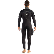 Load image into Gallery viewer, Cressi Ice Man Wetsuit 7mm semidry suit with hood and pocket back view
