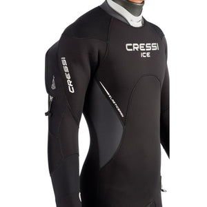 Cressi Ice Man Wetsuit 7mm semidry suit with hood and pocket chest detail feature
