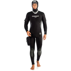 Cressi Ice Man Wetsuit 7mm semidry suit with hood and pocket iceman men