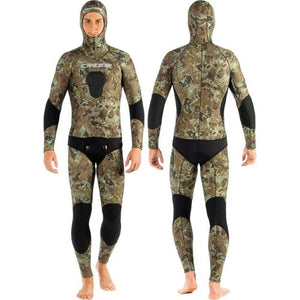 Cressi Tecnica 5mm Camo open cell 2 pieces Freediving Spearfishing front view