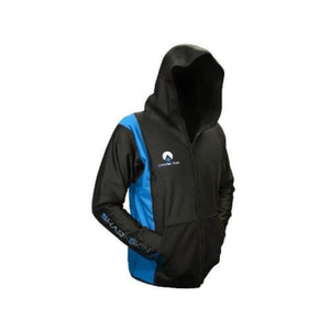 sharkskin chillproof jacket with hood blue