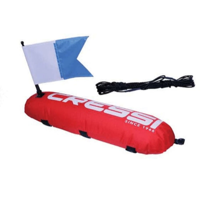 Cressi inflatable float with flag and line