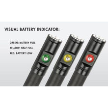 Load image into Gallery viewer, tovatec 1000 usb dive torch spot light battery indicator
